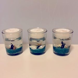 Set of 3 Sea shell decorative votive candle holders